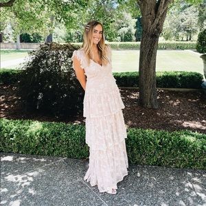 BCBG Long Tiered Evening Dress from Revolve